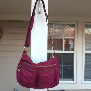 Travelon maroon crossbody anti theft RFID purse